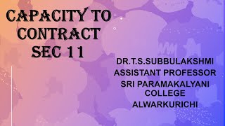 CAPACITY TO CONTRACT Tamil  INDIAN CONTRACT ACT [upl. by Rennerb]