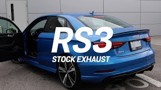 2018 Audi RS3 Exhaust Sound  Start Up Revs amp FlyBy 400HP amp STOCK [upl. by Amelus]