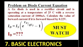 Diode Current Equation Numerical 2 [upl. by Seleta623]