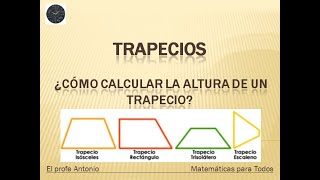 Cómo calcular la ALTURA de un TRAPECIO escaleno [upl. by Adalbert]