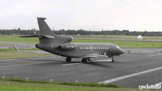 RARE Awesome Looking Dassault Falcon 7X OYFWO close Taxi and Take off  Gloucestershire Airport [upl. by Mortensen]