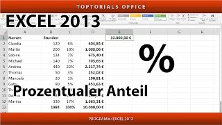 Prozentualen Anteil berechnen Excel [upl. by Esiouqrut]