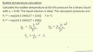 Bubble Temperature Calculation [upl. by Aienahs]