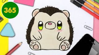 COME DISEGNARE RICCIO KAWAII  Come disegnare animali [upl. by Enneira]