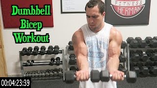 Intense 5 Minute Dumbbell Bicep Workout [upl. by Haldes96]