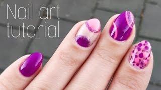 NAIL ART TUTORIAL  PINK GELLAC [upl. by Mena]