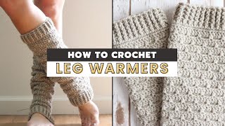 How To Crochet Leg Warmers  Free Crochet Pattern Tutorial [upl. by Montague]