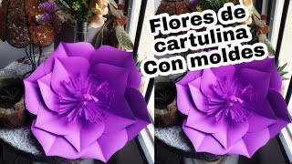 Como hacer flores en papel cartulina con moldes [upl. by Aihcsrop655]