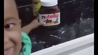 Kid spelling Nutella “PEANUT BUTTER” [upl. by Petulia]