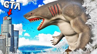 HUMAN SHARK Becomes a GIANT In GTA 5 Shark Attack [upl. by Emarie226]