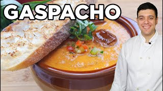 Healthy Homemade Gazpacho Soup Recipe [upl. by Eirol]