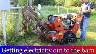 Trenching in Underground Electric Service to the Bank Barn [upl. by Adnolaj]