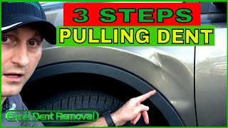 3 Steps To Pulling Out A Dent On A Car [upl. by Orimar994]