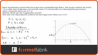 Quadratische Funktionen Textaufgabe Kugelstoßen [upl. by Macguiness455]