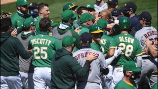 Astros and Athletics Brawl  The Benches Emptied in Asterisks vs Athletics MLB Game [upl. by Pinelli]