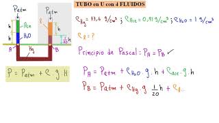 💪MECÁNICA DE FLUIDOS 4 LÍQUIDOS en TUBO U 👉 TÚ APRENDERÁS TODO HOY [upl. by Witherspoon]