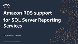 Amazon RDS support for SQL Server Reporting Services [upl. by Guttery]