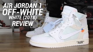 OFF WHITE AIR JORDAN 1 WHITE 2018 REVIEW [upl. by Anayk429]