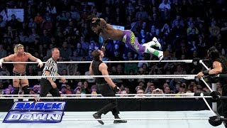 Kofi Kingston amp Dolph Ziggler vs Dean Ambrose amp Roman Reigns SmackDown Feb 7 2014 [upl. by Jayme134]