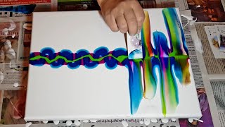 RIPPLE SWIPE Leftover Paint  Acrylic Pouring Techniques  Fluid Art [upl. by Keely742]