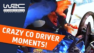 WRC Top 10 CRAZY CoDriver Moments Funny rally onboard compilation about rally co drivers [upl. by Samira874]