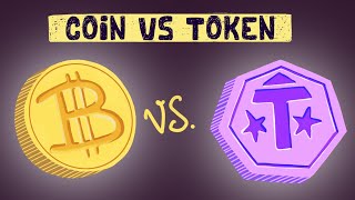 Crypto Coin vs Token Differences  Examples [upl. by Ainehs617]