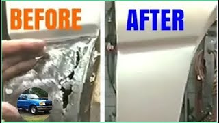 Lower Fender Rust Hole Repair  No Welding  Fiberglass Cloth [upl. by Steel81]