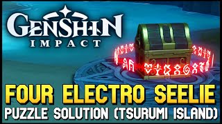 Genshin Impact  Four Electro Seelies Puzzle Solution Tsurumi Island [upl. by Sivla]