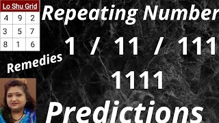 Repeating Number 1 in Lo Shu Grid Prediction and Remedies  📞 8307436568  9017352655 । [upl. by Ynattir568]