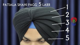 Cover Cut Hair Head  5 Larr Patiala Shahi Pagg  5 Layers Patiala Shahi Turban [upl. by Ardnaed]