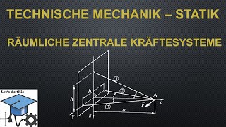 Räumliche Zentrale Kräftesysteme  Technische Mechanik  Statik [upl. by Isma965]