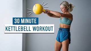 30 MIN Advanced Kettlebell HIIT Workout  Full Body No Repeat [upl. by Cecile506]