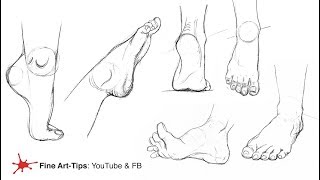 HOW TO DRAW FEET FROM ANY ANGLE EASILY [upl. by Clive]