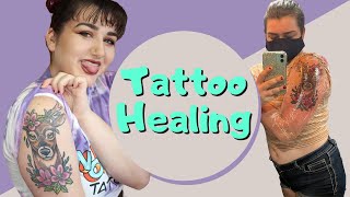 How I Heal My Tattoos Using Second Skin and Tegaderm [upl. by Ardnalak]