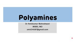 Polyamines Biogenic Amines  NEET PG  Dr Amit Maheshwari [upl. by Heiney]