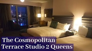 The Cosmopolitan Las Vegas  Terrace Studio 2 Queens  Fountain View [upl. by Ecallaw]