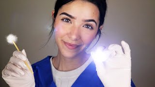 ASMR Medical Exam Ear Cleaning Scalp Exam Eye Exam [upl. by Cirdla]