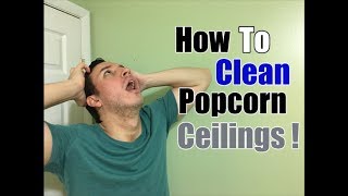 How To Clean Popcorn Ceilings  Cobweb Dust amp Stain Removal [upl. by Asnerek]