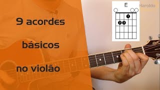 9 ACORDES FÁCEIS PARA INICIANTES NO VIOLÃO auladeviolão [upl. by Archaimbaud]