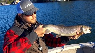 Splake Fishing in the Upper Peninsula of Michigan  ProNav April Spring Fishing on Lake Superior [upl. by Danete]