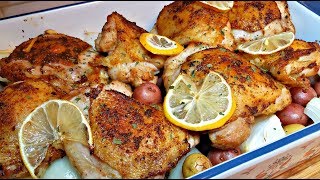 Baked Lemon Garlic Chicken Recipe  Lemon Garlic Cream Sauce Recipe [upl. by Ramoj154]