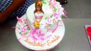 How to Make Barbie Cake Design and Flowers Decoration Video [upl. by Chud]