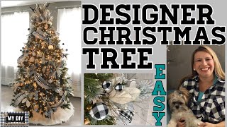 How to decorate a Designer Christmas Tree  Ribbon on Christmas Tree  EASY [upl. by Legnaleugim475]