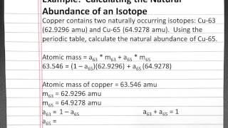 CHEMISTRY 101 Natural abudance of an isotope [upl. by Marcus873]