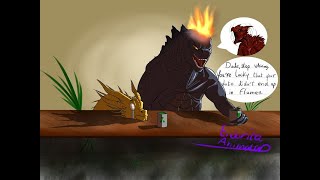 Godzilla KOTM  King Ghidorahs Three Way Card Game Godzilla Comic Dub [upl. by Robina]