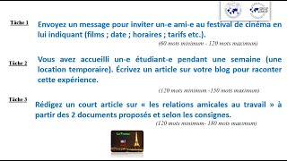 TCF  l’EXPRESSION ÉCRITE avec l’exemple et les rédactions corrigées Tâche 1 2 3  Dossier 35 [upl. by Lladnew]