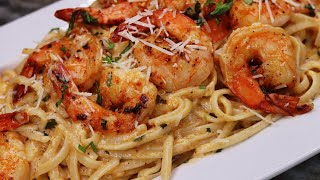 The Secret To Make A Delicious Creamy Shrimp Scampi Pasta Recipe  30 Minute Meal [upl. by Draper]