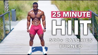 NO EQUIPMENT FULL BODY HIIT 25 MINUTES  BURN UP TO 500 CALORIES [upl. by Barnie]