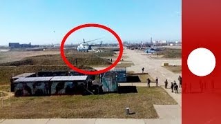 Video Ukrainian pilots escape with aircraft as troops take over air base [upl. by Estele]