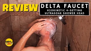 The Worlds Most Powerful Shower Head Review of the Delta H2Okinetic UltraSoak Shower Head [upl. by Shirline344]